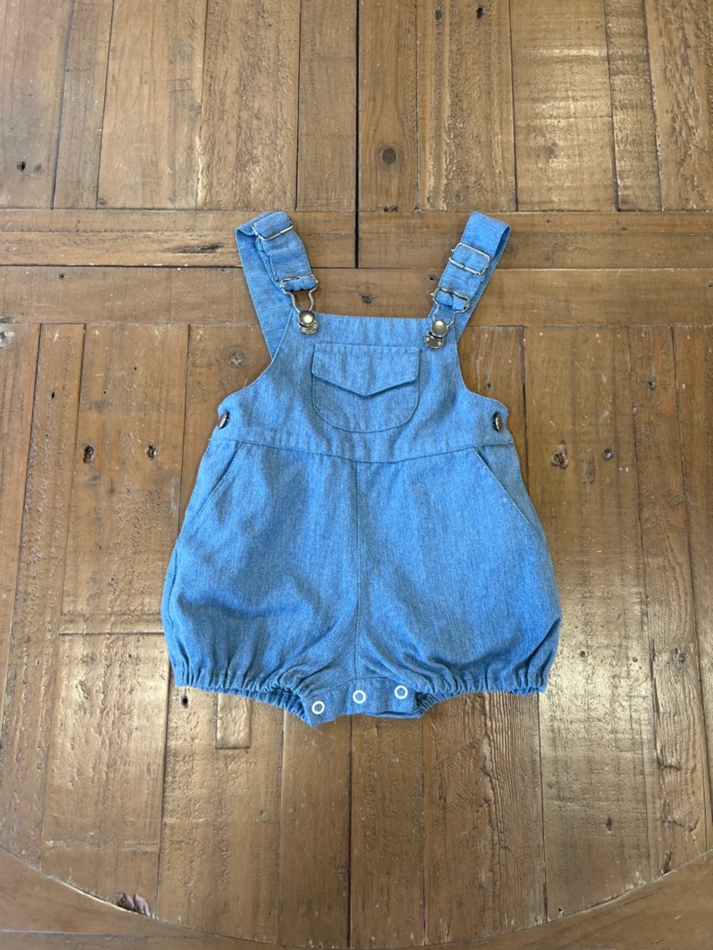 Sal & pimenta denim short overalls kids 12 months blue romper
